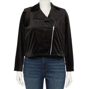 LC Lauren Conrad Sleek Black Leather Jacket
